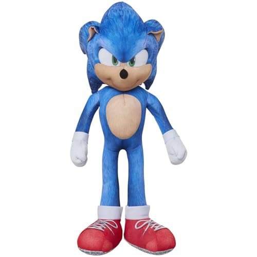 Sonic The Hedgehog 412774-PB Movie Sprechender Sonic, 30 cm Figur, Kuscheltier Plüsch, blau, 30cm von Sonic The Hedgehog