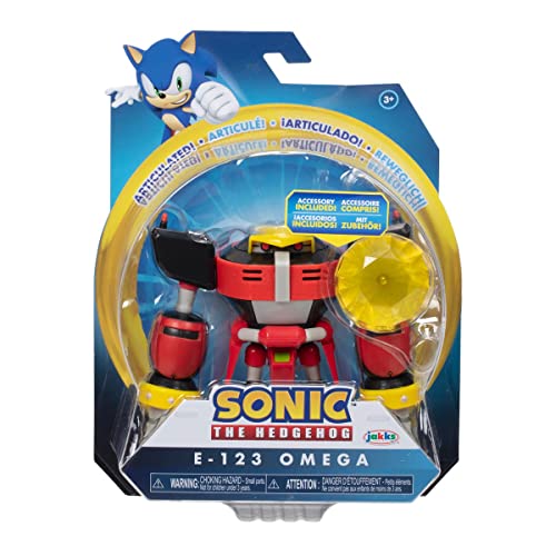 Sonic The Hedgehog - Figur mit Gelenken, 11 cm – Figur E-123 Omega + Zubehör von Sonic The Hedgehog