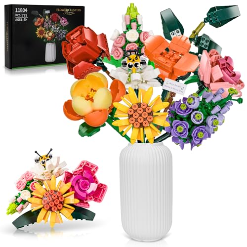 SONIKTAK Blumenstrauß Bausatz – 770 Teile Blumen-Bouquet Set, 8 Arten DIY Blumen – Bausteine für Mädchen & Jungen ab 6 Jahren – Kreative Deko für Zuhause, Muttertag, Geburtstag, Neujahr SONIKTAK Blumenstrauß Bausatz – 770 Teile Blumen-Bouquet Set, 8 Arten DIY Blumen – Bausteine für Mädchen & Jungen ab 6 Jahren – Kreative Deko für Zuhause, Muttertag, Geburtstag, Neujahr von SONIKTAK