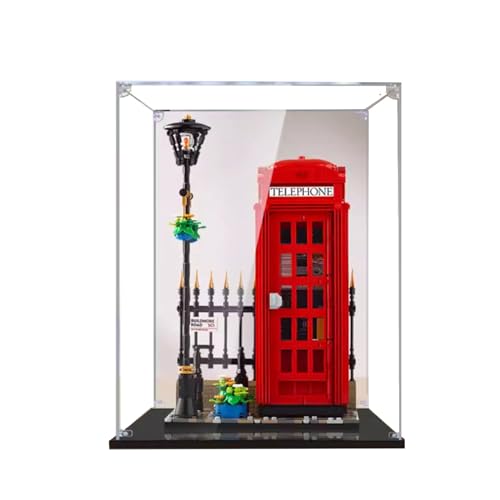 Acryl-Vitrine für Lego 21347 Rote Telefonzelle, staubdichte Box, Aufbewahrungsbox, transparente Box, Displaybox kompatibel mit Lego 21347 (nur Hülle, kein Modell) (3 mm) von SONNIES