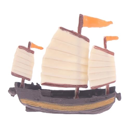 SONNIES Mini-Piratenboot, Seeyacht, Meeresvergnügungsboot-Dekoration, Kleines Vintage-Dreieck-Segelboot, Action-Puppenspielzeug (Color : Orange) von SONNIES