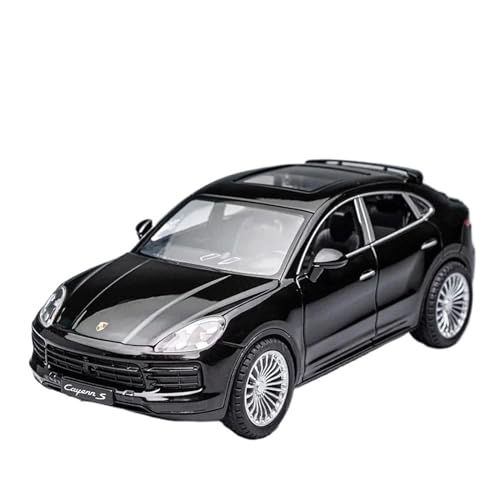 SONNIES Scaie Car Models for Porsche Cayenne S SUV Legierung Auto Modell Diecast Metall Spielzeug Auto Modell Sound Und Licht Sammlung Kinder Geschenk 1:24 (Color : Black with Box) von SONNIES