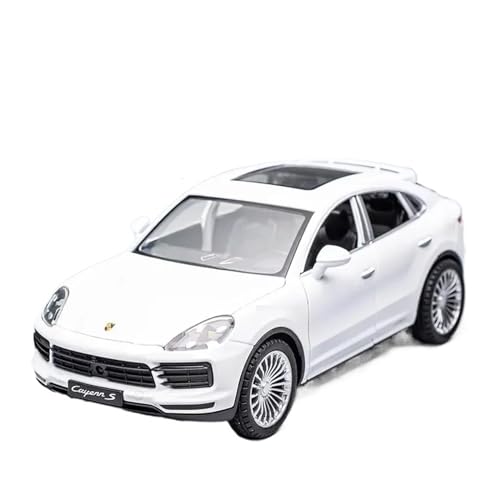 SONNIES Scaie Car Models for Porsche Cayenne S SUV Legierung Auto Modell Diecast Metall Spielzeug Auto Modell Sound Und Licht Sammlung Kinder Geschenk 1:24 (Color : White with Box) von SONNIES