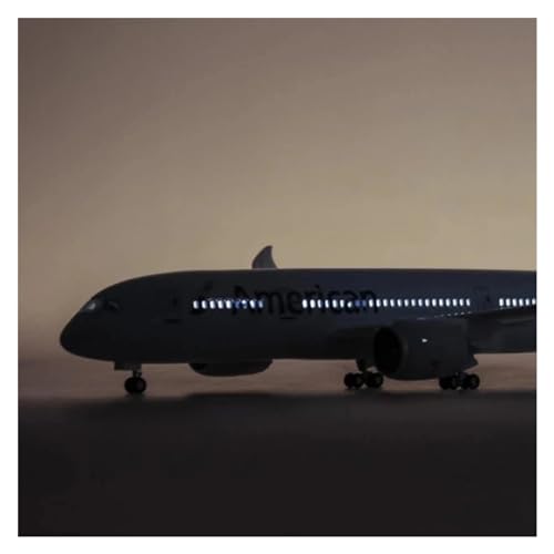 SONNIES for American Airlines Boeing 787 W Licht Und Rad Druckgussharz Flugzeugmodell 1:130 47 cm B787 (Color : 787 American, Size : with Light) von SONNIES