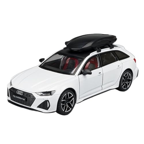 SONNIES for Audi RS6 Station Wagon Legierung Auto Modell Diecast Metall Spielzeug Fahrzeuge Auto Modell Simulation Sound Und Licht Kinder 1/24 (Color : White) von SONNIES