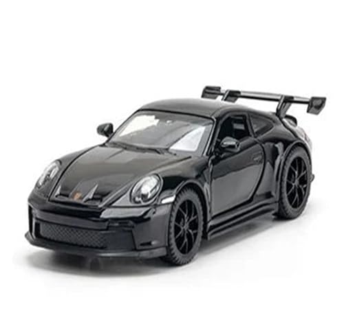 SONNIES for Porsche 911 GT3 Simulation Diecast Metall Legierung Modell Auto Sound Licht Ziehen Sammlung Kinder Spielzeug Geschenke 1:32 (Color : Black with Box) von SONNIES