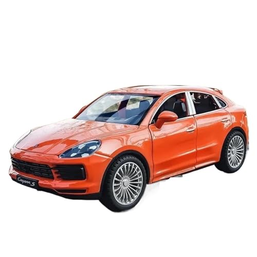 SONNIES for Porsche Cayenne S Turbo SUV Legierung Druckguss Metall Spielzeug Auto Modell Simulation Sound Licht Sammlung Kinder Geschenk 1:24 (Color : Orange No Box) von SONNIES