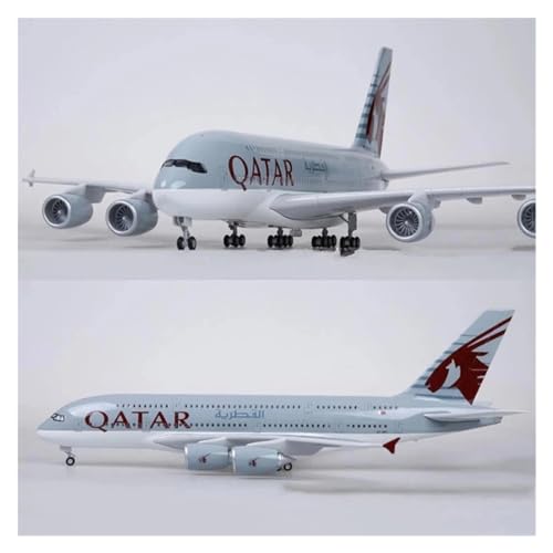 SONNIES for Qatar Airways W-Typ Licht Und Rad, Druckguss-Kunststoffharz, Verhältnis 1/160, Airbus A380 (Color : A380 Qatar, Size : No Lights) von SONNIES
