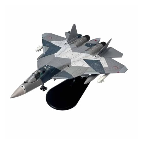SONNIES for Russische SU57 Sukhoi SU-57 Kampfjet Flugzeug Metall Militär Flugzeug Spielzeug Modell Sammlung Geschenk Ornament 1/100 Skala von SONNIES