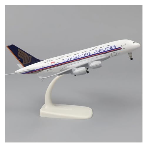 SONNIES for Typ A380, Metall-Nachbildung, Material, Kinder, Jungen, Geburtstagsgeschenk, Metall-Flugzeugmodell, 20 cm, 1:400 (Color : Singapore) von SONNIES