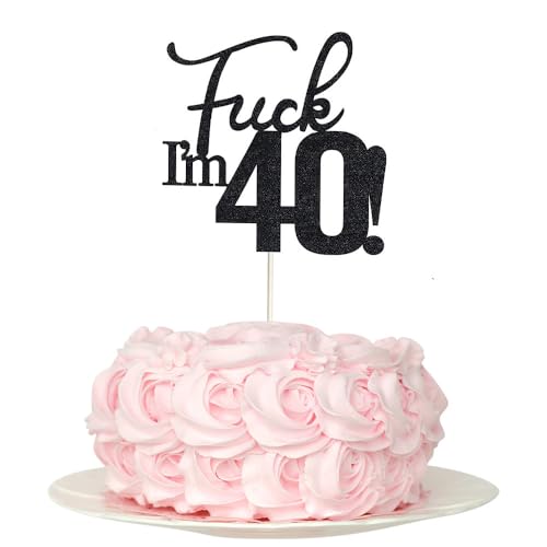 Fxxk "I'm 40 !" Geburtstagskuchenaufsätze, schwarzer Glitzer, fünfzig Kuchendekoration, 40 Kuchenaufsätze, 40. Geburtstag, 40 Dekorationen für Kuchen, 40 Geburtstagsdekorationen Fxxk "I'm 40 !" Geburtstagskuchenaufsätze, schwarzer Glitzer, fünfzig Kuchendekoration, 40 Kuchenaufsätze, 40. Geburtstag, 40 Dekorationen für Kuchen, 40 Geburtstagsdekorationen von SONSMER