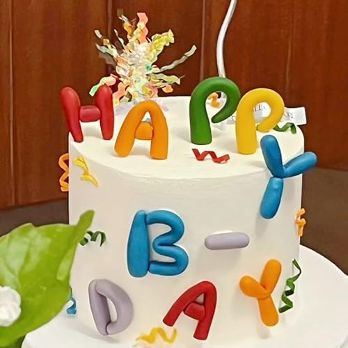 Kuchendekoration "Happy Birthday" – Kuchendekorationen – weiche Töpferei Party Cupcake Topper Dekorationen für Geburtstagspartys Babyparty Party Supplies Kuchendekoration "Happy Birthday" – Kuchendekorationen – weiche Töpferei Party Cupcake Topper Dekorationen für Geburtstagspartys Babyparty Party Supplies von SONSMER