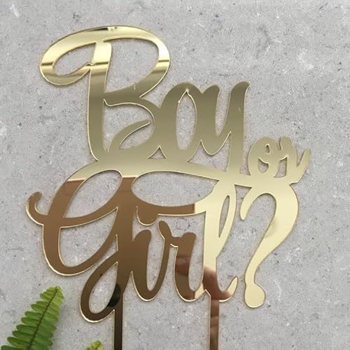 Tortenaufsatz für Jungen oder Mädchen, aus Holz, Acryl, Babyparty, Party-Dekoration, für Babyparty, Cupcake-Topper für Babyparty, Gender Reveal Party (Acryl) von SONSMER