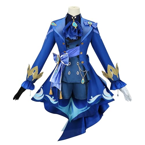 SOOYOOYOO Genshin Impact Cosplay Fontaine Kostüm Elegant Verzierte Jacke mit Rüschen Ideal für Karneval und Anime-Fans(Unisex,XL) von SOOYOOYOO