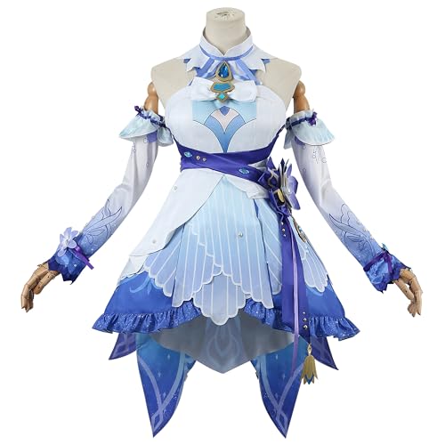 SOOYOOYOO Genshin Impact Cosplay Nilou Kostüm Fantasy-Kleid in Blau und Weiß mit Rüschen Accessoires Ideal für Karneval und Anime-Fans(Weiblich,M) von SOOYOOYOO
