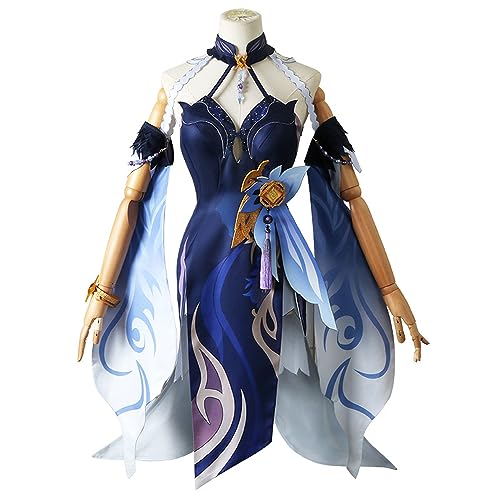 SOOYOOYOO Genshin Impact Cosplay Ningguang Kostüm Spiel Charaktere Outfits Halloween Anzug Full Set für Weiblich von SOOYOOYOO