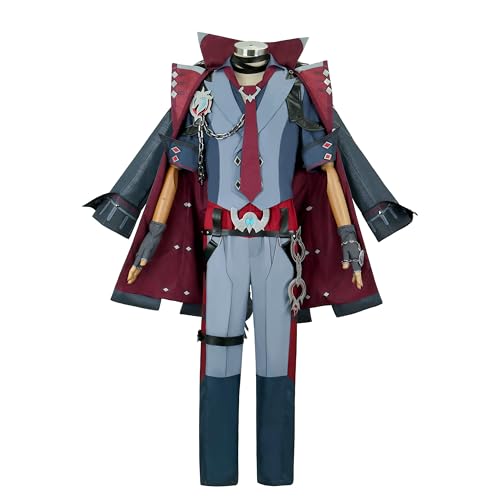 SOOYOOYOO Genshin Impact Cosplay Wriothesley Kostüm Anime Rollenspiel Outfit mit Umhang und Accessoires Ideal für Cosplay und Anime-Fans(Unisex,XL) von SOOYOOYOO