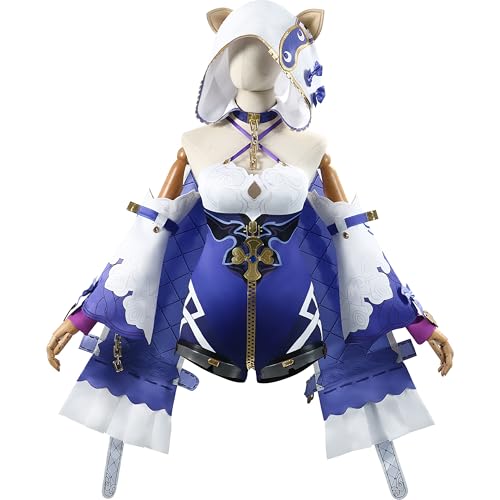 SOOYOOYOO Honkai Impact Cosplay Theresa Kostüm Anime Cosplay Outfits Blau-Weiß mit Accessoires für Halloween Conventions Rollenspiel(Weiblich,XXL) von SOOYOOYOO