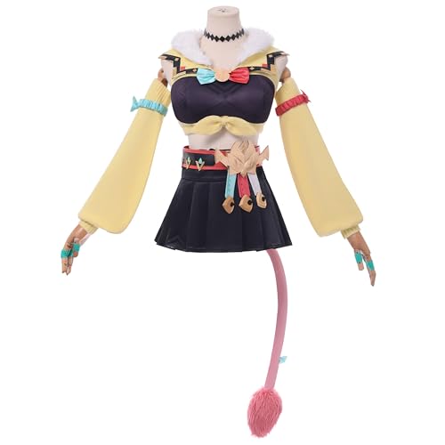 SOOYOOYOO Varesa Cosplay Kostüm Crop-Top mit Plüschkragen und Rock für Halloween Conventions Rollenspiel(Weiblich,XXL) von SOOYOOYOO