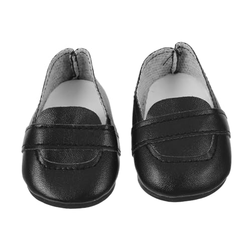 SOPOTUTU 1 Paar Puppenschuhe Puppen- -Schuhe Puppenkleid Babydoll-Schuhe Babypuppenzubehör Mini-Schuhe Miniatur-Schuhe Black von SOPOTUTU