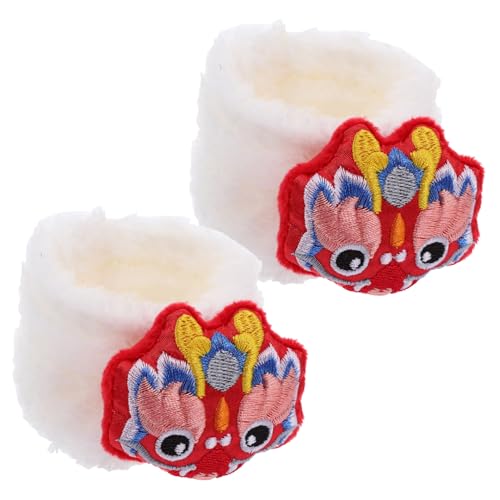 SOPOTUTU 1paar Tigerkopf Schuh Dekoration Für Puppen Traditionelle Chinesische Schuhe Für Puppenhaus Kreatives Spielzeug Accessoire Für Bärenpuppenschuhe von SOPOTUTU
