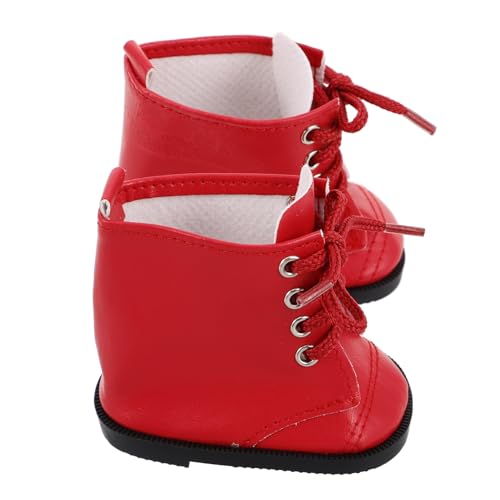 SOPOTUTU 1 Paar Puppenstiefel Mini-Schuhe Schuhe Für Puppen Miniatur-zubehör Puppenhauszubehör Puppenschuhe Babydoll-Schuhe Babypuppenzubehör Rot von SOPOTUTU