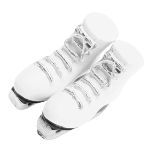 SOPOTUTU 1 Paar Sketch Skates Model Puppen Eislaufschuhe Dekoration für Puppen Puppenhaus Zubehör Puppen Schuhwerk Puppen Mode Schlittschuh für Puppe DIY Puppen-Skating-Werkzeug Harz Weiß von SOPOTUTU