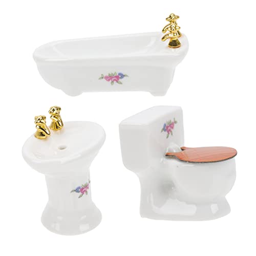 SOPOTUTU 1 Satz Badezimmer Teiliges Puppenhaus Zubehör mit Keramik Toilette Waschbecken und Badewanne für DIY Puppenhäuser und Langlebig für Kreative Miniaturwelten SOPOTUTU 1 Satz Badezimmer Teiliges Puppenhaus Zubehör mit Keramik Toilette Waschbecken und Badewanne für DIY Puppenhäuser und Langlebig für Kreative Miniaturwelten von SOPOTUTU
