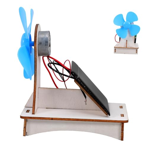 SOPOTUTU 1 Satz DIY Solar Fan Modell Experimentierkasten für Holzmaterialien Handwerkliches Lernen Wissenschaftsprojekte Fördert Kreativität und Physikalisches Verständnis für Schulprojekte von SOPOTUTU