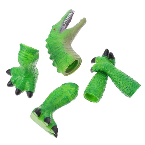 SOPOTUTU 1 Satz Dinosaurier-fingerpuppe Fingerpuppen Dinosaurier-Party Dinosaurierspielzeug Interaktives Dinosaurier- Dinosaurier Dinosaurier Handpuppe Vinyl Green von SOPOTUTU