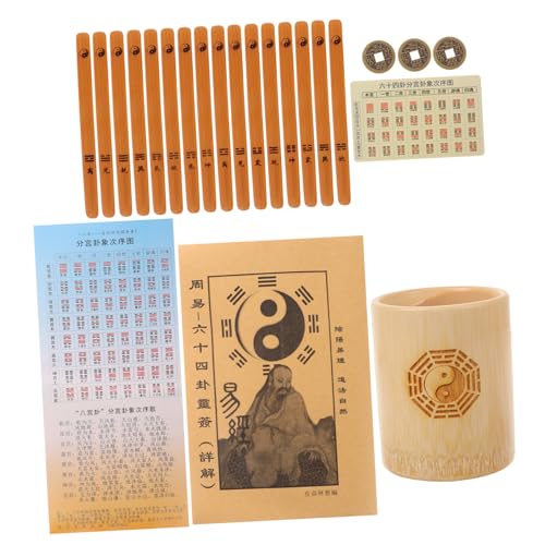 SOPOTUTU 1 Satz I-ging-hexagramm-Werkzeug Chinesische Weissagungsstütze Traditionelle Weissagungsstütze Weissagungsstäbchen Mit Eimer Weissagungsstäbe Wahrsagerei Bambus von SOPOTUTU