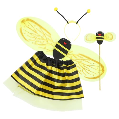 SOPOTUTU 1 Satz Kostümset für Bienenkostüm mit Haarreif Flügel und Rock Halloween Karneval und Cosplay Partys Süßes Design und Bee Stage Costume SOPOTUTU 1 Satz Kostümset für Bienenkostüm mit Haarreif Flügel und Rock Halloween Karneval und Cosplay Partys Süßes Design und Bee Stage Costume von SOPOTUTU