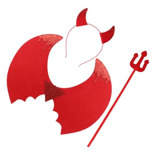 SOPOTUTU 1 Satz Kostümset für Rotes Outfit mit Teufelshörnern und Haarreif für Halloween und Kostümpartys Cosplay Zubehör für Kleine SOPOTUTU 1 Satz Kostümset für Rotes Outfit mit Teufelshörnern und Haarreif für Halloween und Kostümpartys Cosplay Zubehör für Kleine von SOPOTUTU