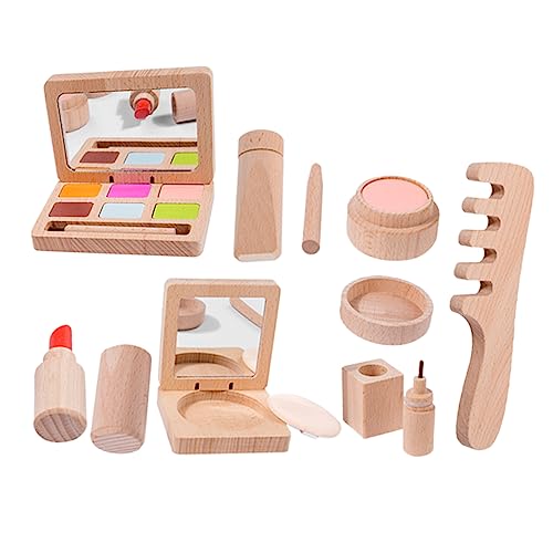 SOPOTUTU 1 Satz Make-up-spielset- Make -up - Kosmetikspielzeug Aus Holz Mädchen Tu So, Als Würdest Du Make-up- Kinderspielzeug Hölzern von SOPOTUTU
