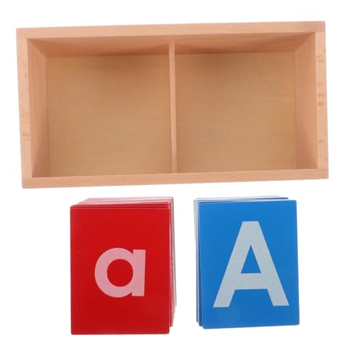 SOPOTUTU 1 Satz Montessori Alphabet Board aus Holz mit Sandpapierbuchstaben Pädagogisches Lernwerkzeug für Schriftentwicklung für Vorschule und Kindergarten von SOPOTUTU