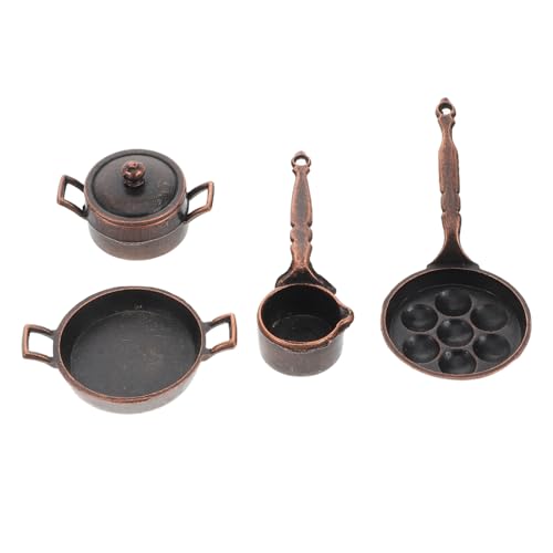 SOPOTUTU 1 Satz Puppenhaus -Topf -Set Exquisite Kleinmöbel Miniatur-Puppenhauszubehör winzige Möbel DIY Puppenhaus-Schaukelstuhl-Zubehör Miniaturmöbel Metall Dark Brown von SOPOTUTU