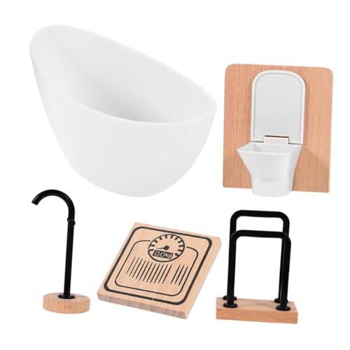 SOPOTUTU 1 Satz Puppenzimmer-badezimmerdekorationen Haus Bausatz Mini Badewanne Puppenstubenmöbel Puppenmöbel Winzige Möbel Holz von SOPOTUTU