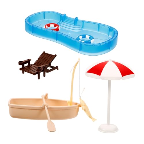 SOPOTUTU 1 Satz Strandmöbel Mini Deko mit Liegestuhl und Boot für Mikrolandschaft und DIY Sommer Szenen für Fotografie und Miniaturmodelle SOPOTUTU 1 Satz Strandmöbel Mini Deko mit Liegestuhl und Boot für Mikrolandschaft und DIY Sommer Szenen für Fotografie und Miniaturmodelle von SOPOTUTU