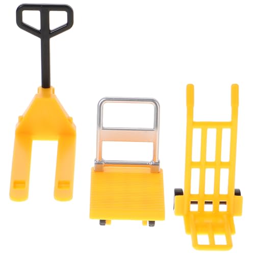 SOPOTUTU 1 Satz Verkehrsmodellspielzeug Miniatur-bauwerkzeuge Mini-plattformwagen- Miniatur- Mit Beweglichem Werkzeug BAU-Gabelstapler-Modell Mini-handwagen Plastik Yellow von SOPOTUTU