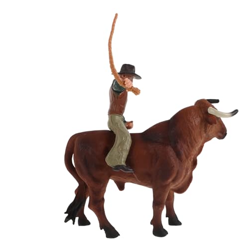 SOPOTUTU 1 Set Cowboy Bull Modell Halloween Cowboy Figur Cowboy Western Cowboy Statuen Rinderfigur Bullenreitausrüstung Bulle Für Rinder Bullenharz von SOPOTUTU