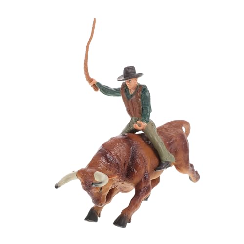 SOPOTUTU 1 Set Cowboy Modell Actionfigur Realistische Cowboys Bronze Westernstatue Rodeo Simulationsbulle Stierkampffigur Bullenfigur Bullendekor Für Zuhause Desktop von SOPOTUTU