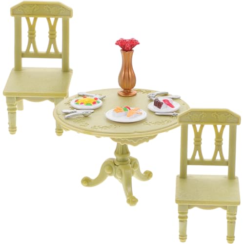 SOPOTUTU 1 Set Doppel Tisch Und Stuhl Puppe Mini Möbel Stühle Abs Grün SOPOTUTU 1 Set Doppel Tisch Und Stuhl Puppe Mini Möbel Stühle Abs Grün von SOPOTUTU