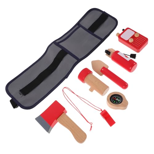 SOPOTUTU 1 Set Feuerwehrmannkostüm Für Kinder Mit Realistischen Feuerwehrwerkzeugen, Holzspielset Mit Werkzeuggürtel, Feuerlöscherspielzeug Und Zubehör Für Rollenspiele Für Kleinkinder SOPOTUTU 1 Set Feuerwehrmannkostüm Für Kinder Mit Realistischen Feuerwehrwerkzeugen, Holzspielset Mit Werkzeuggürtel, Feuerlöscherspielzeug Und Zubehör Für Rollenspiele Für Kleinkinder von SOPOTUTU