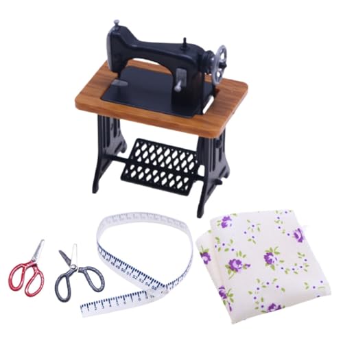 SOPOTUTU 1 Set Puppenhaus Dekoration Nähmaschinen Mini Puppenhaus Dekorationen Puppenhaus Zubehör Puppenhaus Werkzeug Puppenhaus Nähmaschine Nähmaschinen Figur Gelber Kunststoff von SOPOTUTU