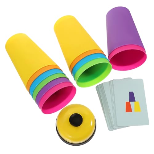 SOPOTUTU 1 Set Stapelbecher Brettspiel Stapelbecher Für Eltern Stapelbecher Stapeln Frühes Lernen Papier Bunt von SOPOTUTU