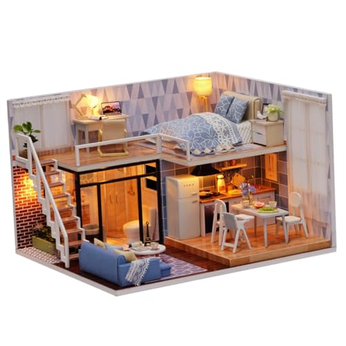 SOPOTUTU 1 Stück DIY Miniaturhaus Bausatz Lustiges Handgemachtes Puppenhaus für Kreative Fantasie und Rollenspiel für Familienaktivitäten von SOPOTUTU