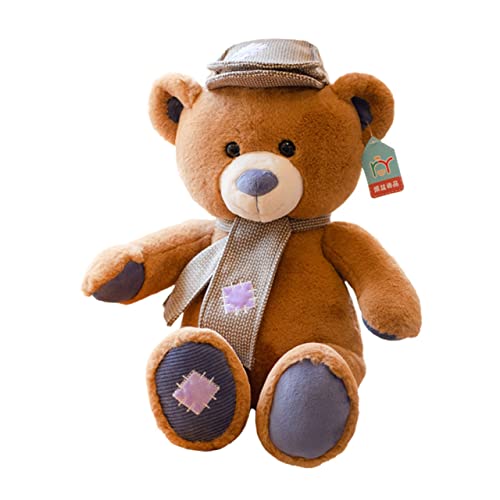 SOPOTUTU 1 Stück Schal Bärenpuppe Bär Für Freundin Kinderspielzeug Sparschwein Plüsch Kleinkindspielzeug Babyspielzeug Ausgestopftes Tierspielzeug Pp Baumwolle Brown von SOPOTUTU
