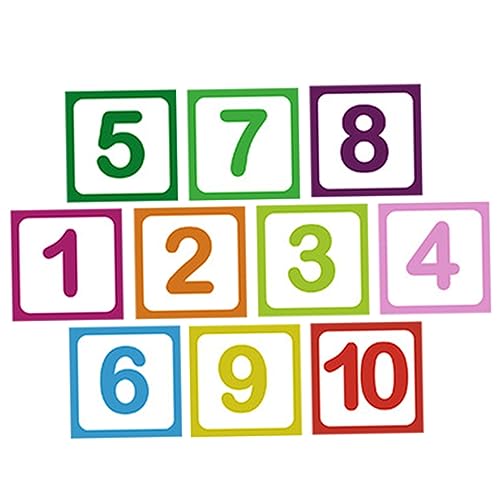 SOPOTUTU 10 Blatt Selbstklebende Zahlen Bodenaufkleber für Kinderzimmer Rutschfeste Spieldekoration für Wohn Spiel und Schlafzimmer Lustige Cartoon Designs für Unvergessliche Spielzeiten von SOPOTUTU