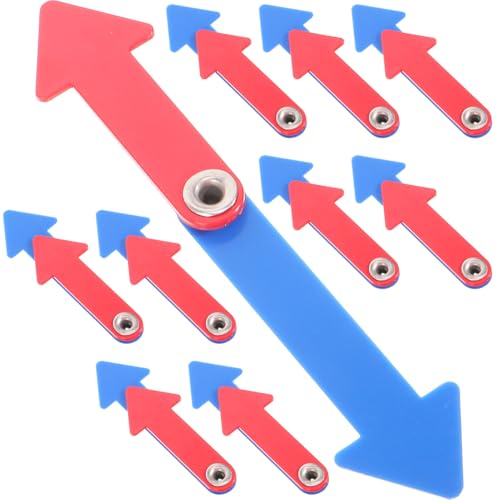 SOPOTUTU 10 Sätze Teiliges Uhrzeiger aus Kunststoff Drehbare Lernzeiger in Rot und Blau Edukative Uhrzeiger für Wiederverwendbar und Verschleißfest zum Uhrzeit Lernen für Eltern und Lehrer von SOPOTUTU