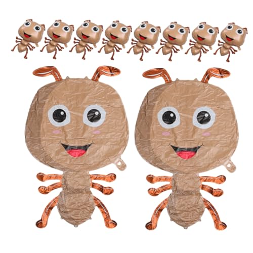 SOPOTUTU 10 Stück Ameisen Folienballons Wiederverwendbar Kreative Insekten Motivballons Cartoon Tier Geburtstag Partydeko Für Mottoparty Feier von SOPOTUTU